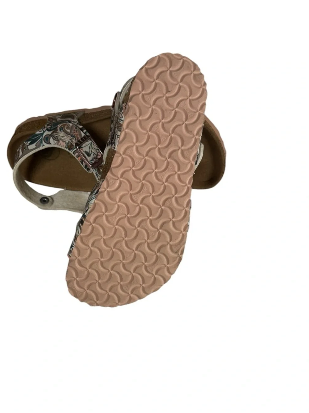 Birkenstock Kids Burk’s-Flor Paisley Light Rose Vegan Two Buckle  30 US 12-12.5